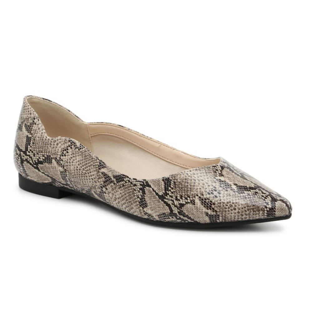 Snake print flats